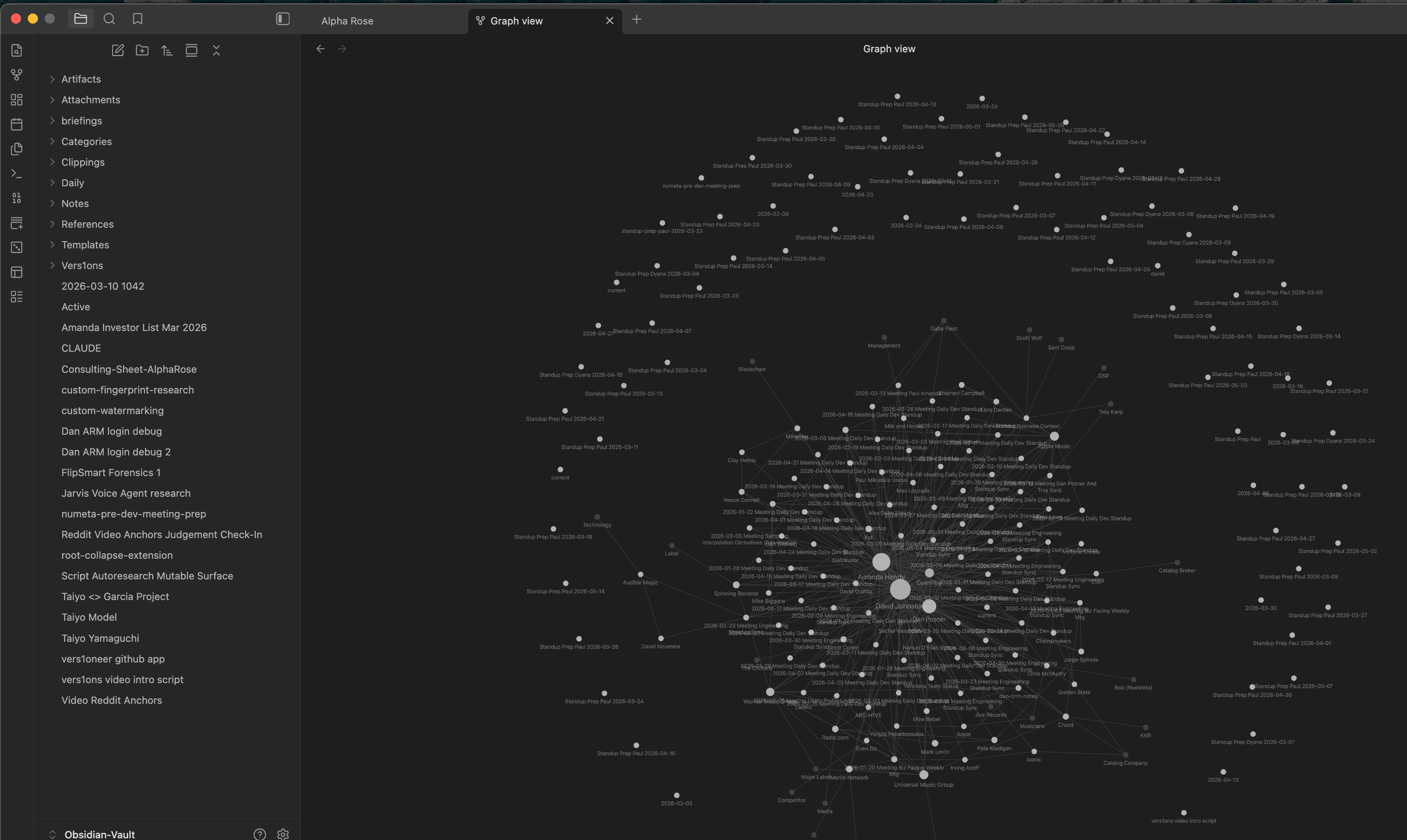 Obsidian — Graph view of the new wiki