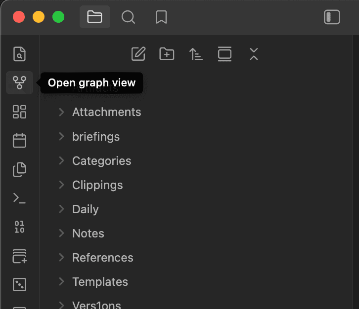 Obsidian — Graph view button